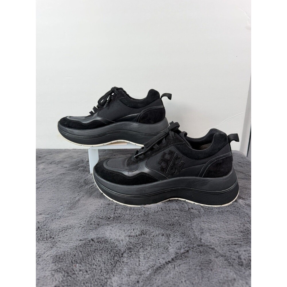 Tory Burch Women’s Size 8M Black Leather Suede Platform Chunky Sneakers